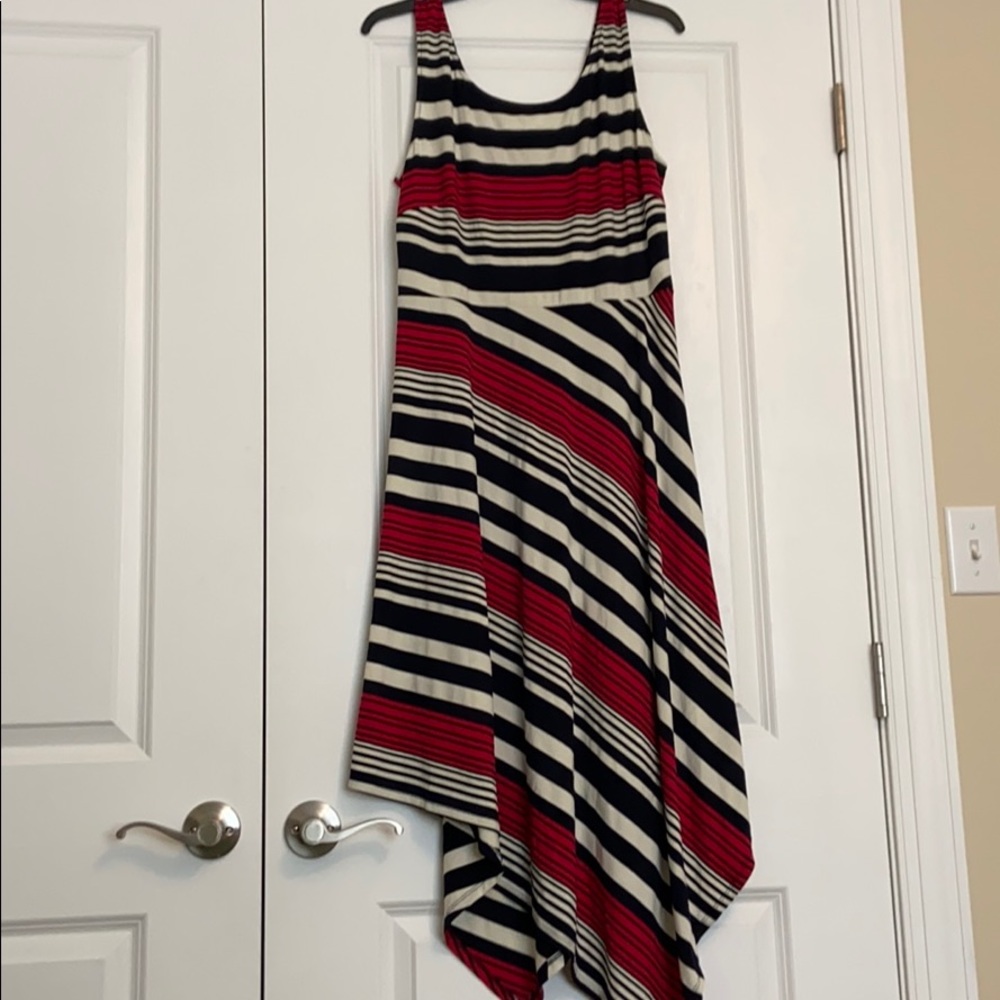 Like NEW Knit striped hanky hem midi szMd